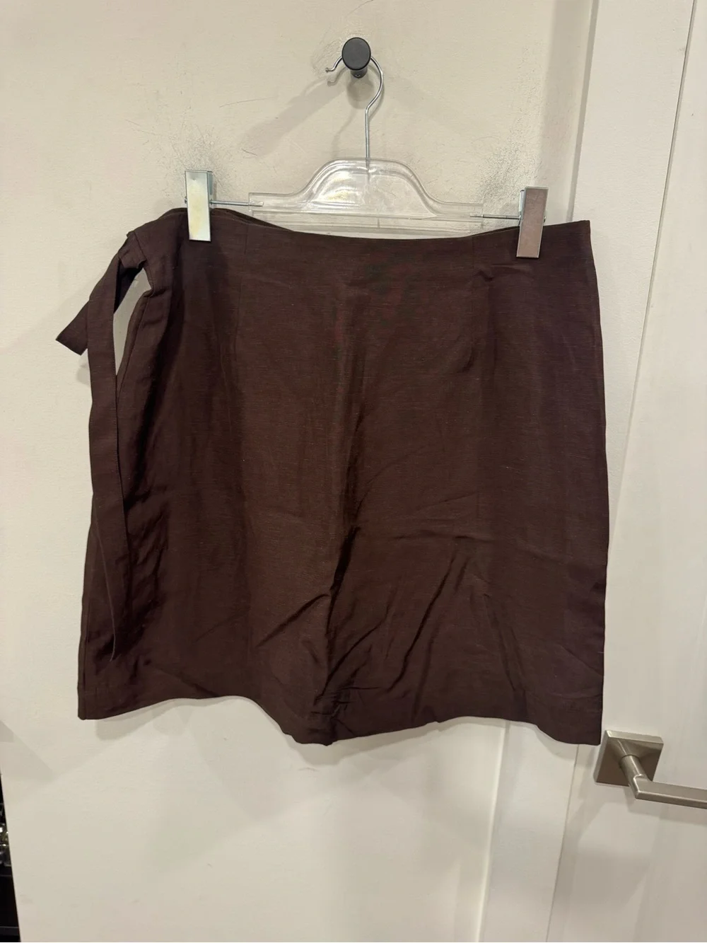 J. Crew Fairfax Faux-Wrap Skirt in Linen Blend